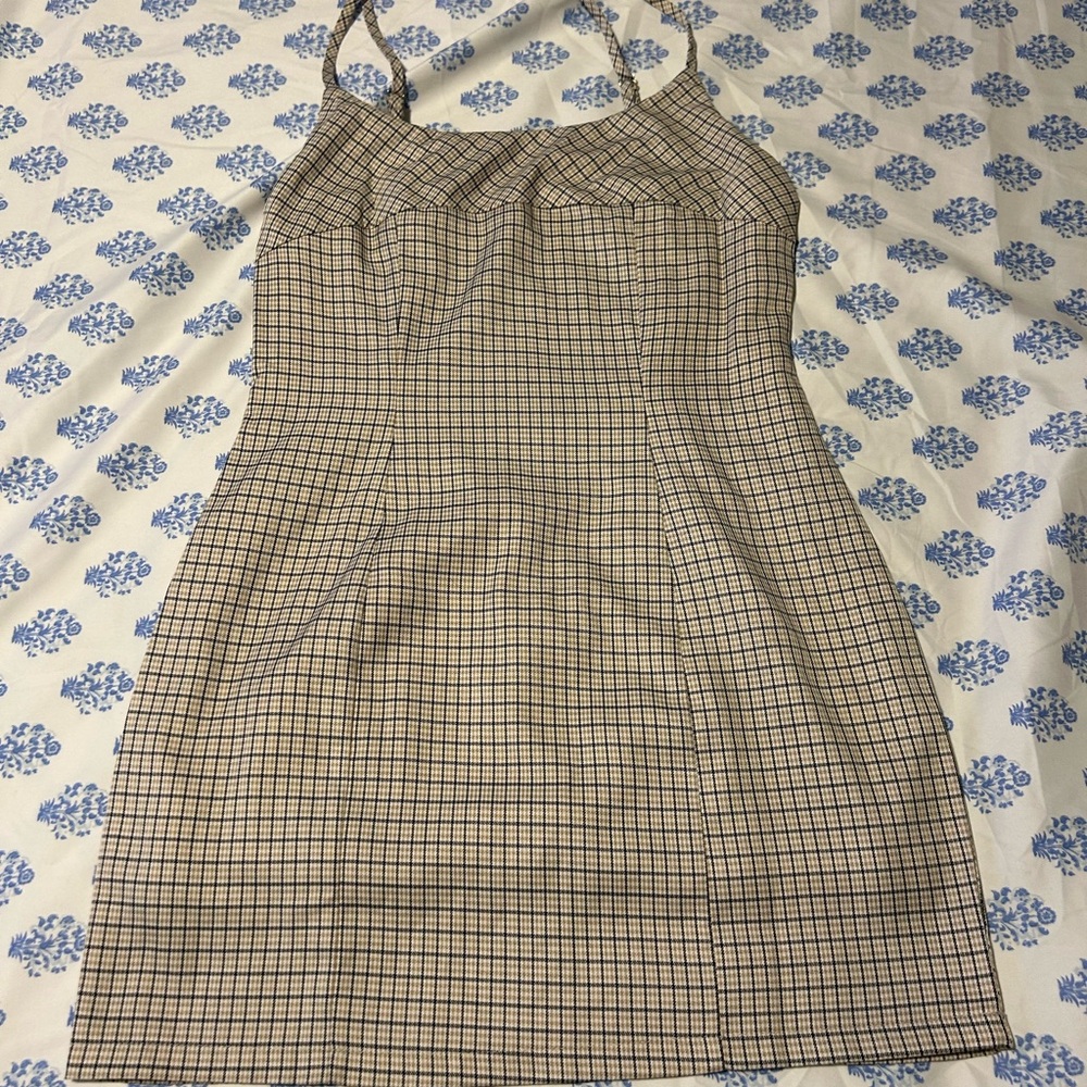 Princess Polly Beige Checkered Dress